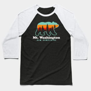 Mt Washington New Hampshire Mountains Hiking Bear Baseball T-Shirt